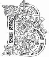 Celtic Manuscript Colouring Enluminure Lettre Fancy Lettrine Worth1000 Kells Knots Lettrines Illuminations Zentangle sketch template