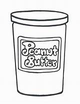 Jar Peanut Butter Coloring Pages Binks Toast Color Template Getcolorings sketch template
