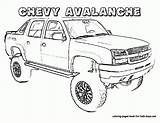 Coloring Pages Truck Chevy Printable Avalanche Sheets Boys Kids Ram Cars Print Chevrolet Trucks Color Dodge Camaro Sheet Semi Site sketch template