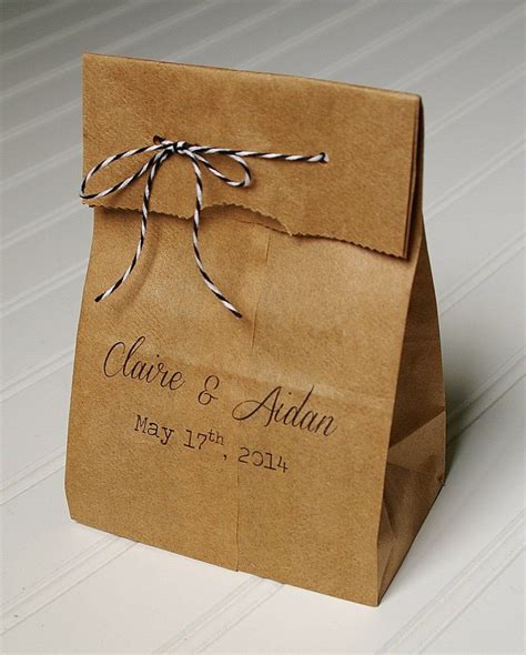 personalized wedding favor bags candy bags kraft paper bridal shower