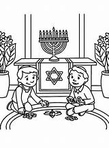 Coloring Hanukkah Dreidel Chanukah Jewish Chanukka Dreidels Ausmalbild Hannukah Crayola sketch template