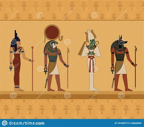Illustrations Of The Gods Of Ancient Egypt Isis Ra