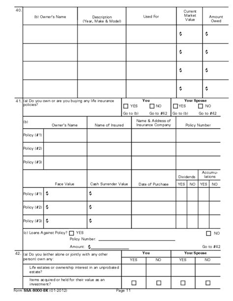 supplemental security income application sample free download