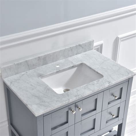 Woodbridge 43 Single Bathroom Vanity Top In Carrara Marble With Sink