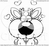 Jackalope Cute Coloring Clipart Cartoon Outlined Vector Cory Thoman Royalty sketch template
