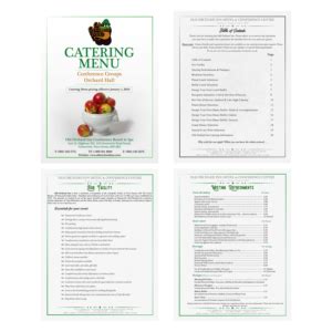 catering menus  custom catering menu designs