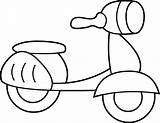 Scooter Coloring Clip Pages Clipart Drawing Electric Mini Line Sweetclipart Getdrawings Template sketch template