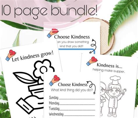 kindness activity  coloring printable instant  etsy