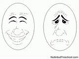 Sad Coloring Face Happy Library Clipart Preschool Feelings Comments sketch template