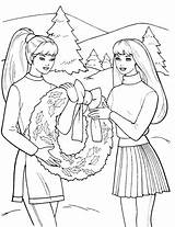 Barbie Coloring Pages Kids Christmas Colouring Sheets sketch template