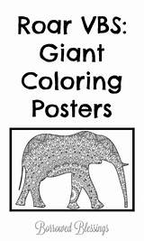 Vbs Roar Giant Coloring Posters Blessings Borrowed Follow Resources sketch template