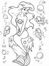 Mermaid Coloring Little Pages Coloringpagesabc Ariel sketch template