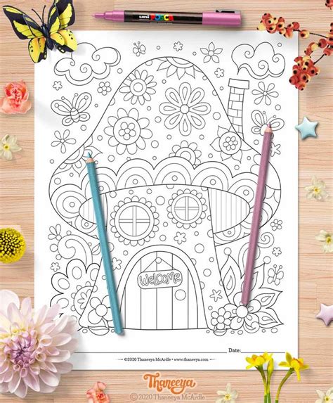 whimsical worlds coloring pages set   printable coloring pages