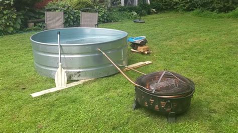 Off Grid Diy Wood Fired Stock Tank Hot Tub Youtube