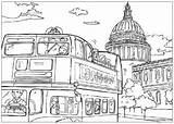 London Colouring Coloring Pages Seeing Sight Sightseeing Printable Bus Cathedral St Sights Paul Print Activityvillage Choose Board Bridge sketch template