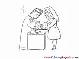 Christening Colouring Priest Sheet Coloring Sheets Title sketch template