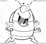 Coloring Pillbug Running Happy Clipart Cartoon Outlined Vector Thoman Cory Pill Getdrawings Bug sketch template