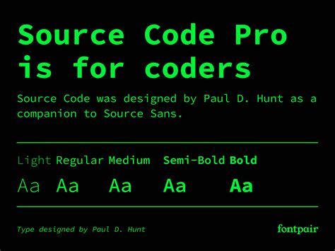 source code pro  monospace font fontpair