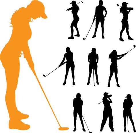 Women Golf Illustrations Royalty Free Vector Graphics