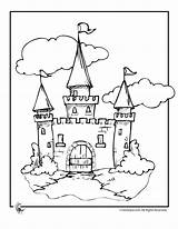 Castle Coloring Pages Cinderella Disney Drawing Princess Printable Cartoon Castles Simple Cartoons Kids Fairy Disneyland Walt Clipart Colouring Activities Palace sketch template