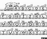 Alphabet Alfabeto Abecedario Tren Pintar sketch template