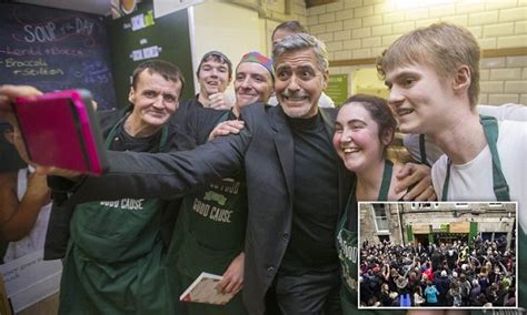 george clooney visits a social bite run by ex homeless