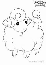 Mareep Coloring Pages Pokemon Printable Kids sketch template