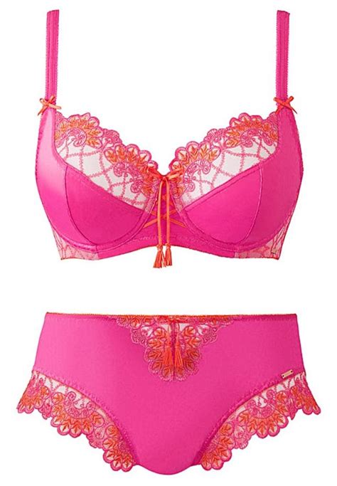 [ad] Figleaves Curve The Sunset Pink Satin And Orange Bra And