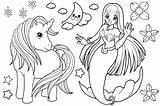 Unicorn Mermaid Coloring Pages Mermaids Unicorns Drawing Printable Color Girls Kids Print Adults Planets Printcolorcraft sketch template