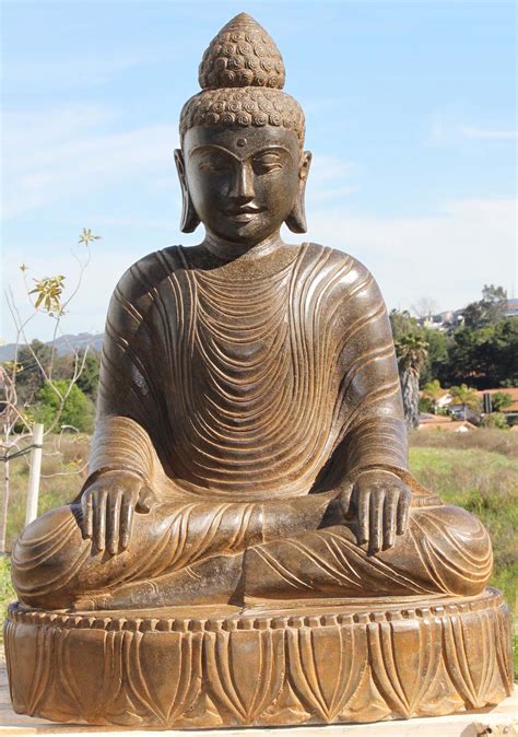 stone shamatha meditating buddha statue  ls hindu gods
