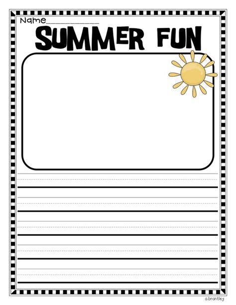 summer fun writing paperpdf writing papers prompts pinterest