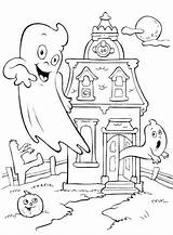 Haunted Coloring House Pages Kids Castle Printable Ghost Print Monster Color Friendly Getcolorings Getdrawings sketch template