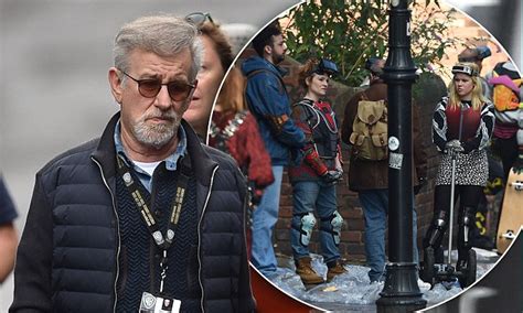 steven spielberg steps onto the set of ready player one in birmingham s streets daily mail online
