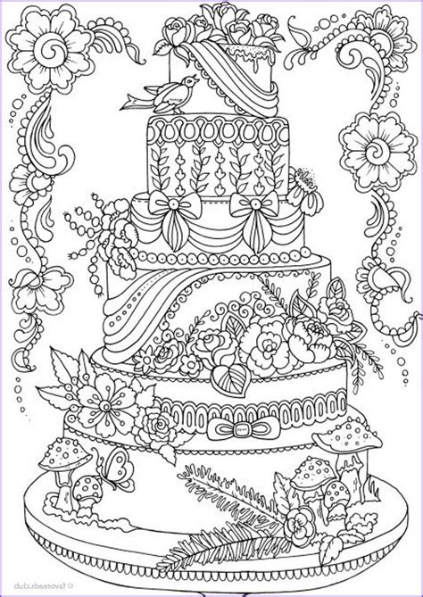luxury cake coloring pages  mandala  colorier coloriages