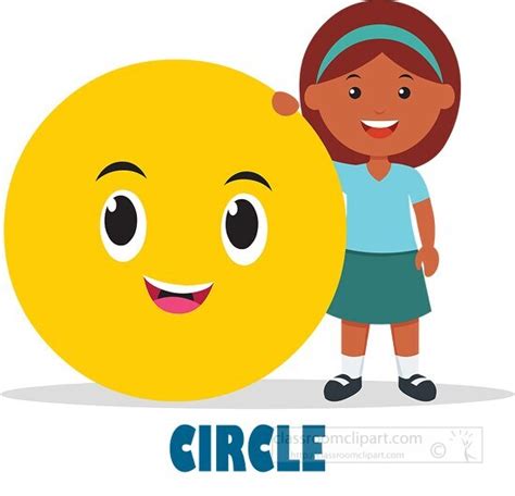mathematics clipart girl holds circle cartoon shape geometry character