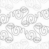 Swirly Flip Bandits Quilting Pantograph sketch template