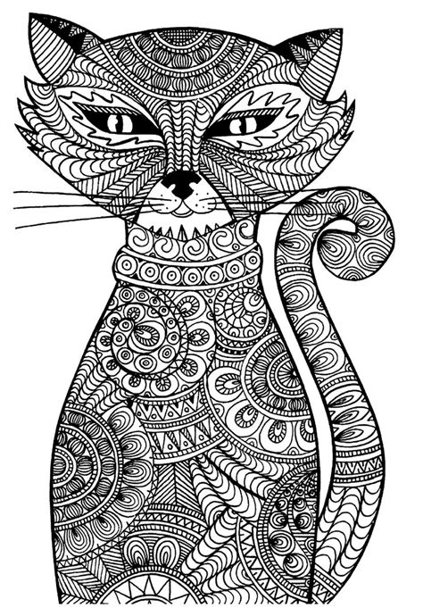 cat cats coloring pages  adults  color animal coloring