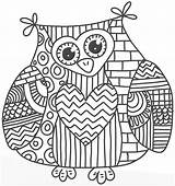 Coloring Pages Abstract Owl Getcolorings sketch template