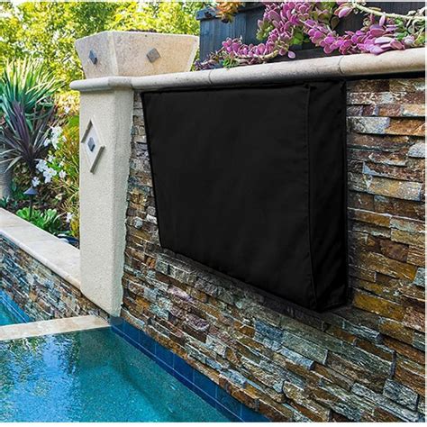 outdoor tv cover   inches  bottom cover weatherproof  dust proof material black
