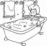 Bathroom Bathing Woman Coloring Pages sketch template
