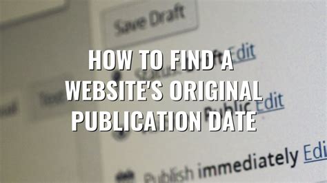 find  original publication date   website  web page