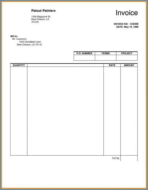 editable blank invoice template templates  resume examples