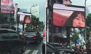 indonesian  worker arrested  hacking   jumbo billboard