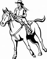 Cowgirl Reiterin Cowboy Ausmalbilder Pferd Pferde Ausmalbild Rein Bronc Malen Getdrawings Coloriage sketch template