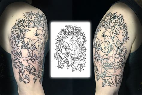 outline tattoo visions tattoo  piercing