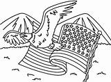 Flag Coloring Pages Printable American Eagle Print sketch template