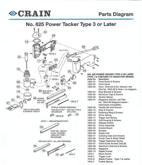 crain tool  power tacker parts diagram drp tools