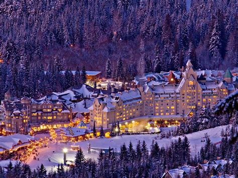 mid winter night  whistler village whistler whistler