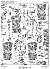 Spoonflower Tiki sketch template