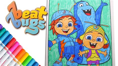 coloring beat bugs walter buzz  jay speed coloring book page time
